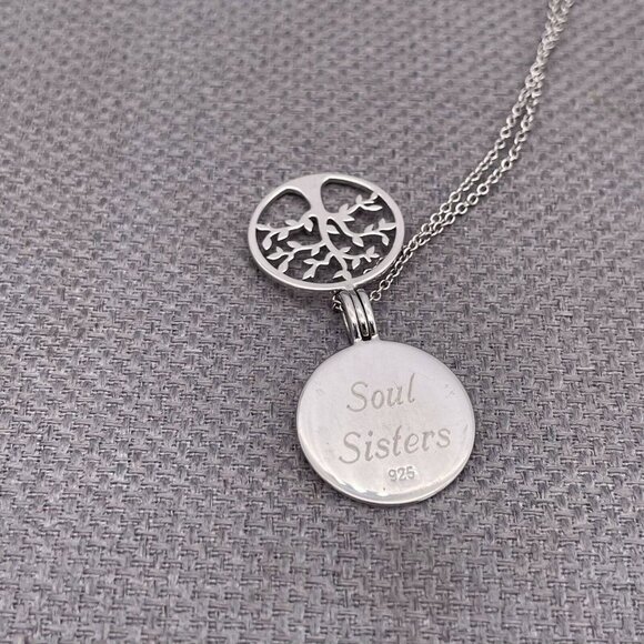 925 Silver Sterling Soul Sister Tree of Life Link Chain Necklace 18 to 20 Inch - Picture 7 of 7